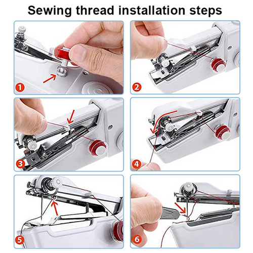 Mini Portable Handheld Stitch Sewing Machine Household Quick Repair DIY Needlework Clothes Fabric Electric Handy Sewing Machine