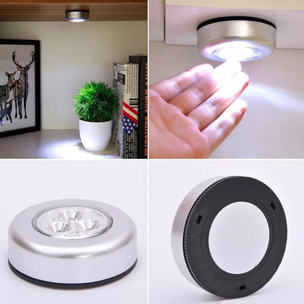 4 Peice LED Cabinet Light Touch Operated Sticky Lamp Battery Powered Night Light